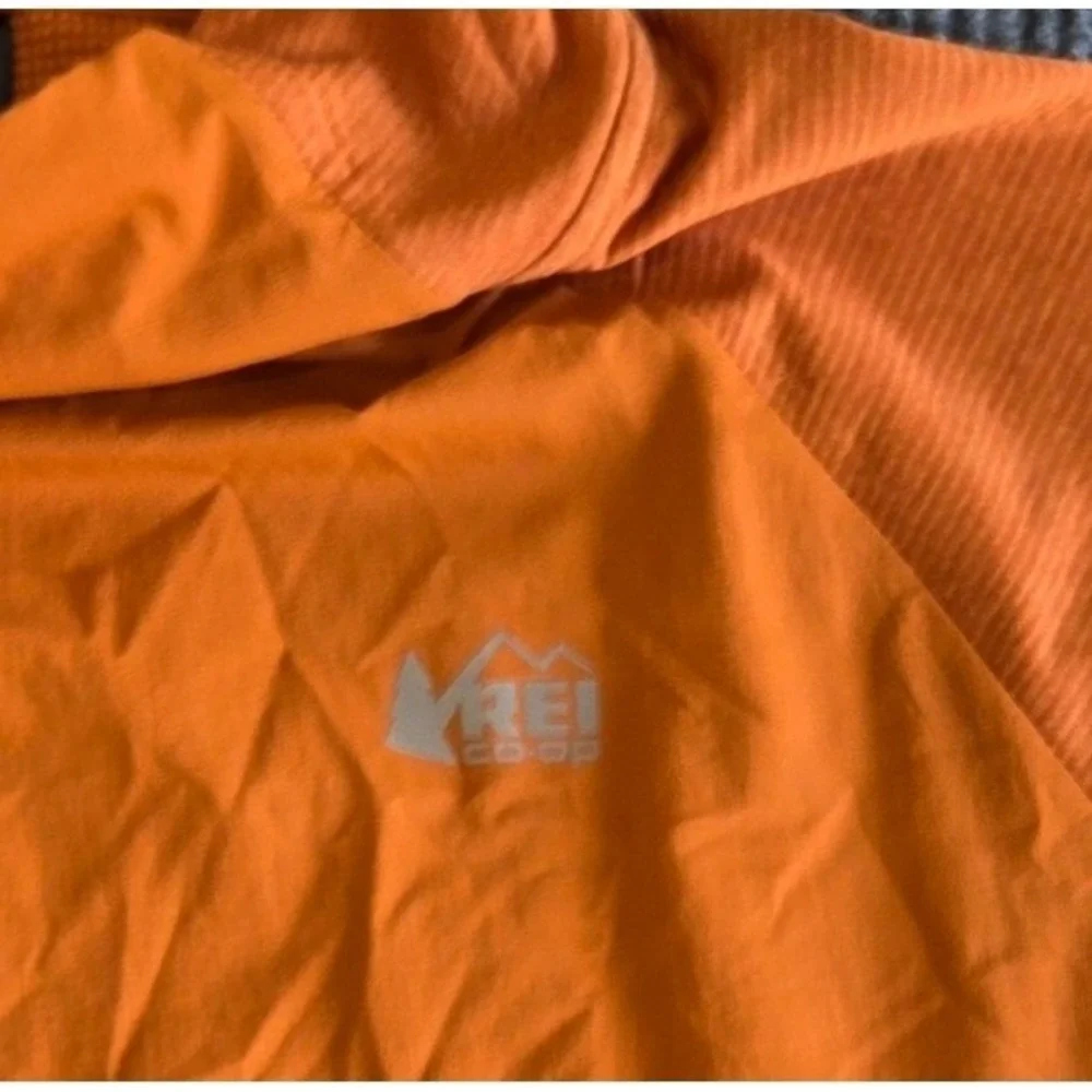 REI Co-op Quarter Zip Pullover Long Sleeve Shirt Mens XLarge Orange - Picture 3 of 5